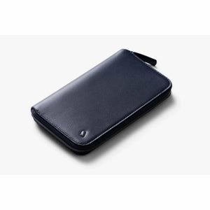 Navy blue Bellroy leather zip wallet