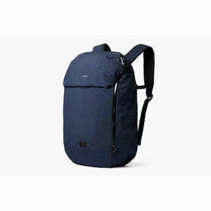Bellroy navy blue backpack with shoulder straps and front zipper