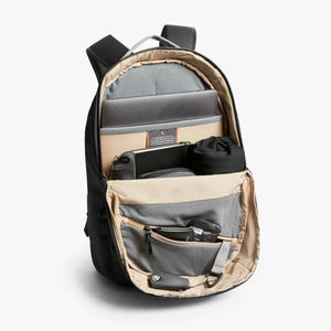Bellroy backpack interior showing laptop sleeve and organized storage pockets