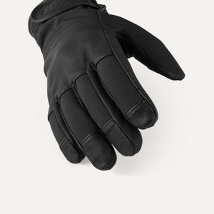 SealSkinz black leather and fabric glove