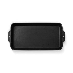 BioLite rectangular black cast iron griddle with side handles