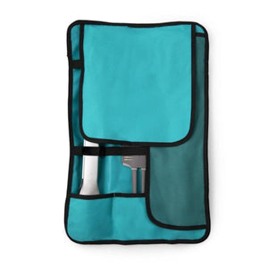 BioLite teal fabric tool roll with metal utensils inside