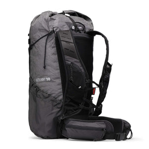 Black Diamond Beta Light 30 backpack in grey with side pockets and padded waist belt
