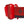 Side view of red Black Diamond rechargeable headlamp housing and strap