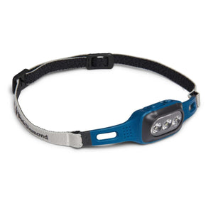 Black Diamond blue headlamp with adjustable elastic strap