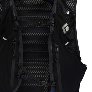 Black Diamond running vest showing mesh back panel and front zippered pockets
