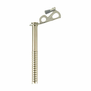 Black Diamond ice screw with threaded shaft and integrated hanger