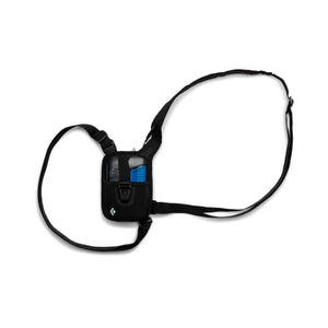 Black Diamond chest harness with adjustable straps and small equipment pouch