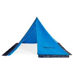 Blue Black Diamond pyramid tent on white background