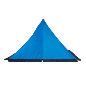 Black Diamond blue pyramid tent on white background