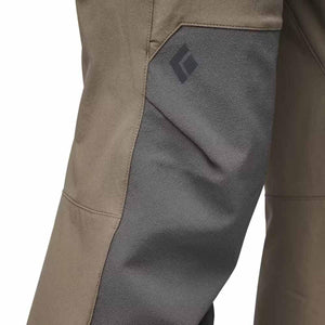 Black Diamond pants featuring reinforced dark grey knee panels