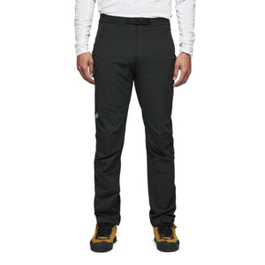 Black Diamond black technical pants with integrated belt and zippered pockets