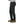 Side view of Black Diamond black technical trousers worn with brown approach shoes