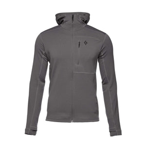 Black Diamond grey zip up hooded fleece jacket with chest pocket