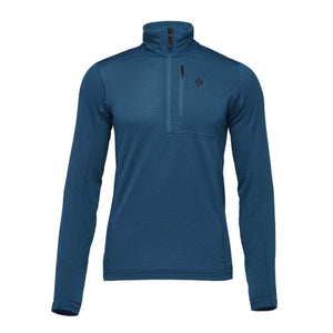 Black Diamond blue long sleeve quarter zip pullover with chest pocket