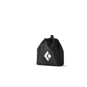 Black Diamond black drawstring storage bag with grid pattern