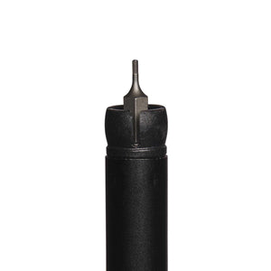 Close up of a black metal hex key tool tip