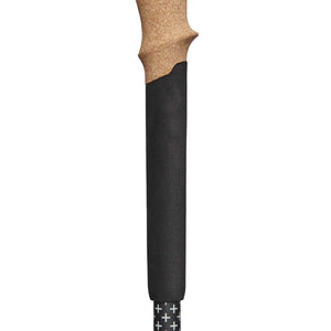 Trekking pole handle with cork grip and black foam extension
