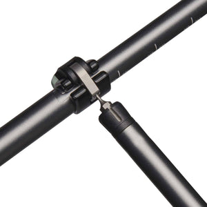 Close up of a black tent pole hub connector
