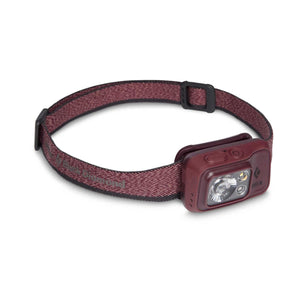 Black Diamond Spot-R headlamp with maroon strap and casing