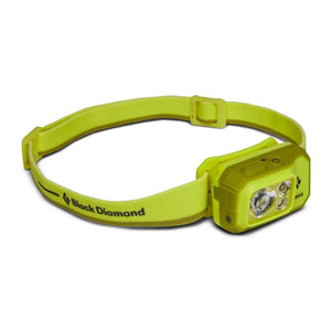 Black Diamond Storm R headlamp in yellow with adjustable strap