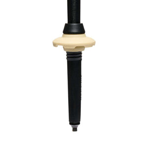 Black Diamond trekking pole tip with beige snow basket
