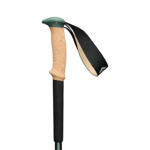 Black Diamond trekking pole handle with cork grip and black wrist strap
