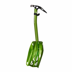 Black Diamond green snow shovel with integrated ice axe head