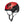 Black Diamond red climbing helmet with black logo and adjustable chin strap