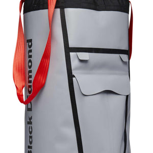 Black Diamond grey haul bag with red straps and black webbing