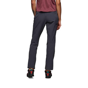 Back view of Black Diamond grey hiking pants on a person
