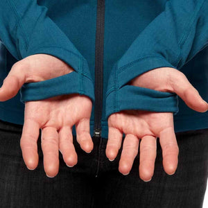 Black Diamond teal jacket sleeves with thumb loops