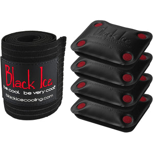 Black Ice cooling wrap with four rectangular cooling packs