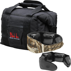 Black Ice cooling neck wrap with camouflage pattern and black storage bag