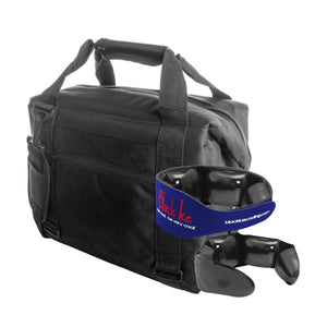 Black Ice cooling bag with a blue neck cooling wrap