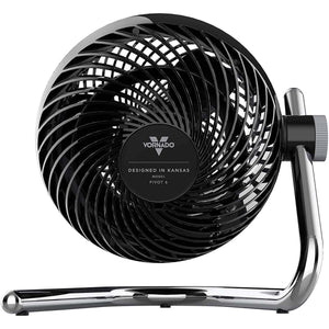 Vornado Pivot 6 black desk fan with chrome base