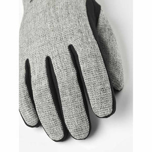 Hestra grey textured knit glove with black finger gussets