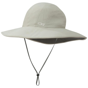 Outdoor Research beige wide brim sun hat with chin strap