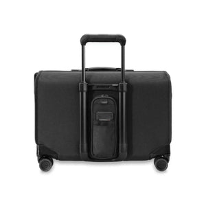 Briggs and Riley black rolling garment bag with extended handle