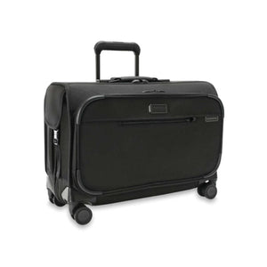 Briggs and Riley black rolling garment bag with telescoping handle
