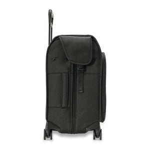 Black Briggs and Riley rolling garment bag side view