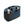 Blue Briggs and Riley travel bag with black handles and external pockets containing a water bottle and phone