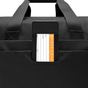 Briggs and Riley luggage tag on black bag
