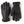 Hestra black leather gloves with ribbed cuffs