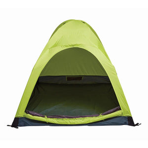 Black Diamond lime green dome tent with open front entrance