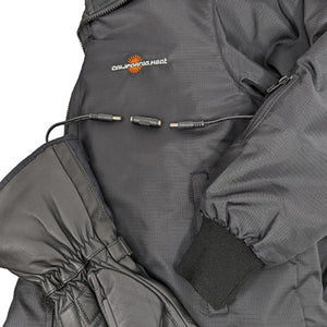 California Heat jacket sleeve with integrated power cable connector for heated gloves