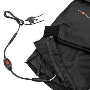 California Heat black heated jacket with power cable and inline switch