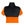 California Heat black neck and shoulder warmer worn over an orange shirt