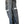 Side view of black waterproof overpants with side zipper and reflective strip
