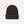 Black ribbed knit beanie with a folded cuff